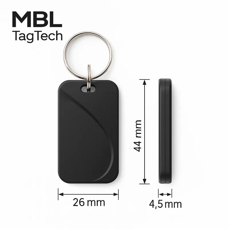 Badge rectangle : 44 × 26 × 4,5 mm